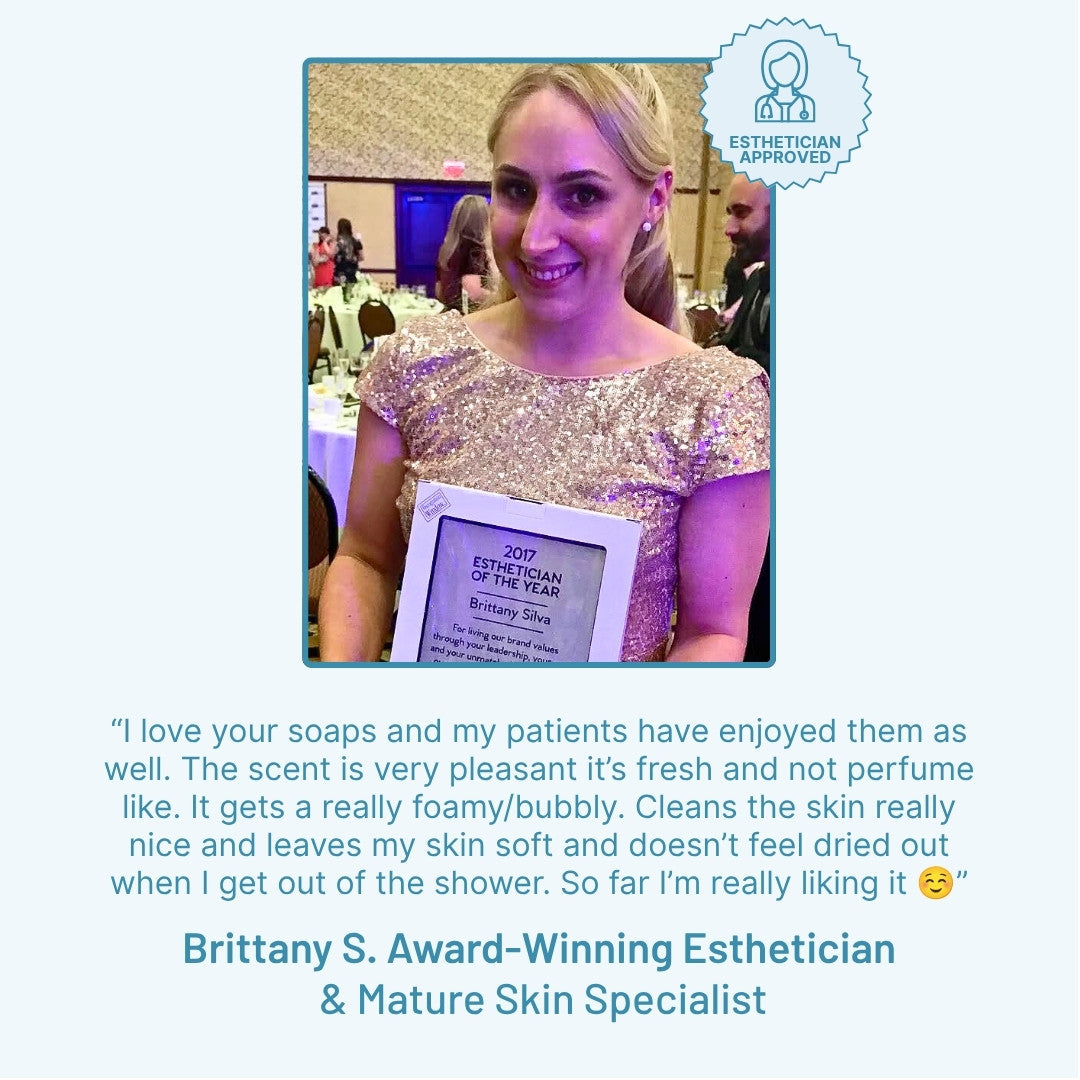 Brittany Silva 2017 Esthetician Of The Year Endorses Scent Restore Nonenal Soap | Award Winning Esthetician Mature Skin Specialist | Esthetician Approved Body Odor Soap Women | Bouldercitysoap