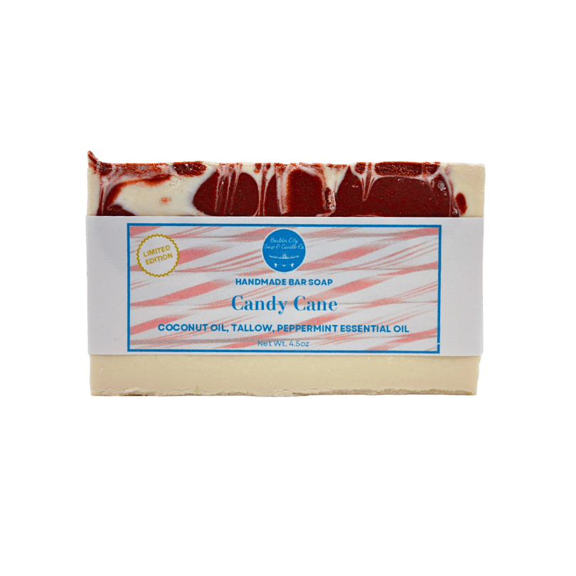 Natural Bar Soap | Candy Cane | LIMITED-EDITION | Natural | Clean | Handmade | 4.5oz | Bouldercitysoap
