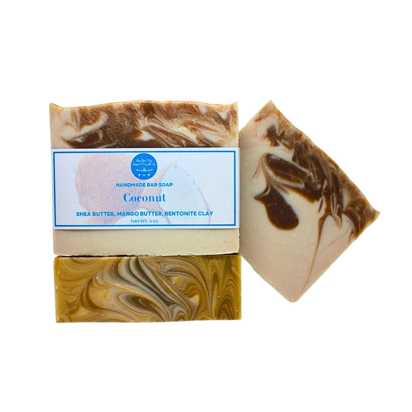 Natural Bar Soap | Coconut | Tropical & Creamy | Handmade | 4.0oz | Bouldercitysoap  