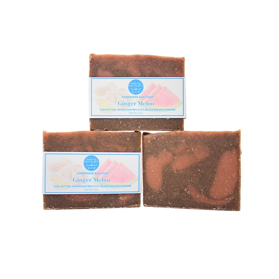Natural Bar Soap | Ginger | Melon | Spicy & Refreshing | Handmade | 4.0oz | Bouldercitysoap