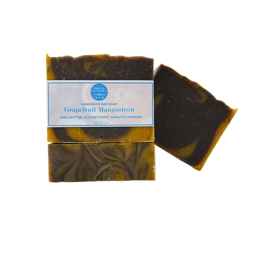 Natural Bar Soap | Grapefruit | Mangosteen | Citrus & Tropical | Handmade | 4.0oz | Bouldercitysoap