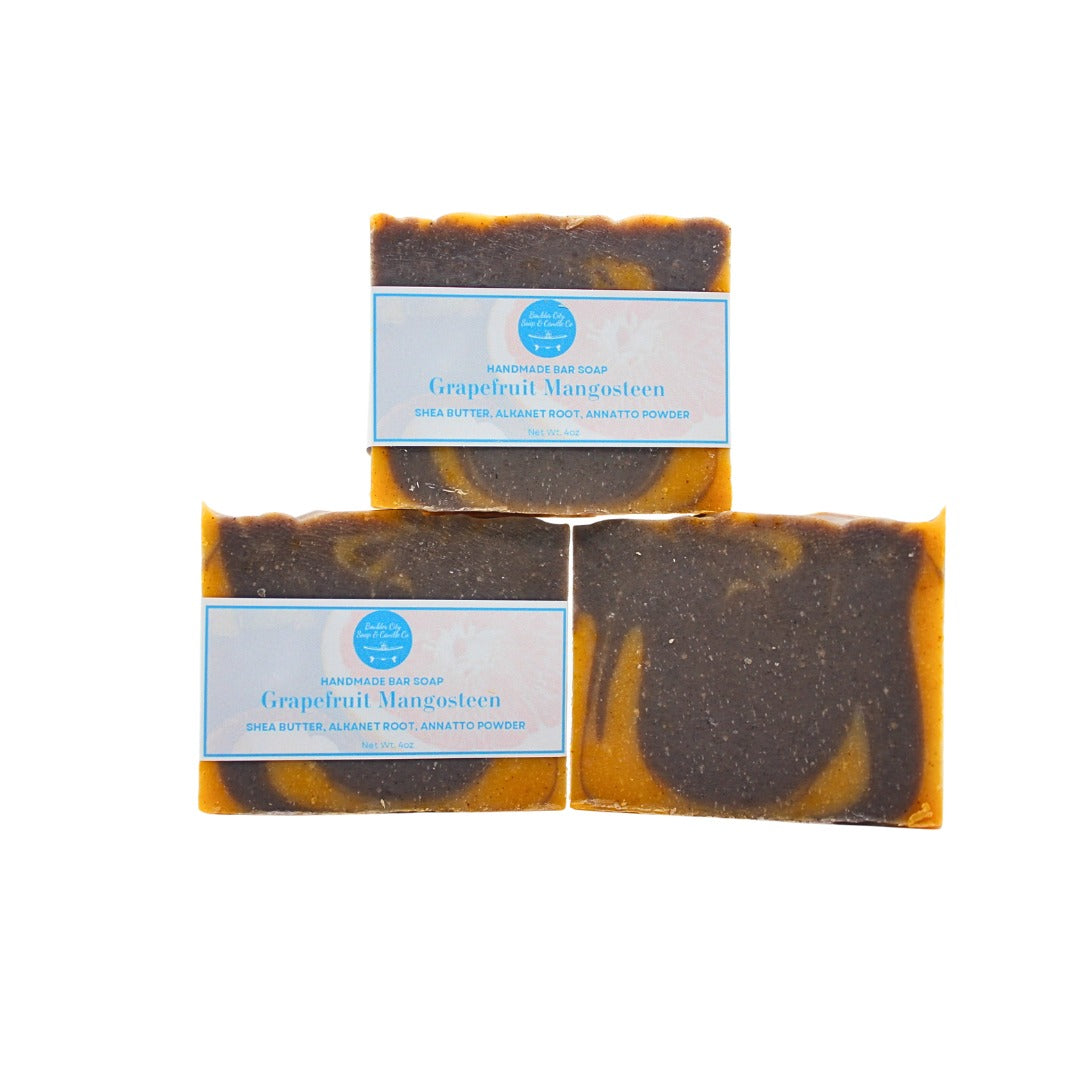Natural Bar Soap | Grapefruit | Mangosteen | Citrus & Tropical | Handmade | 4.0oz | Bouldercitysoap