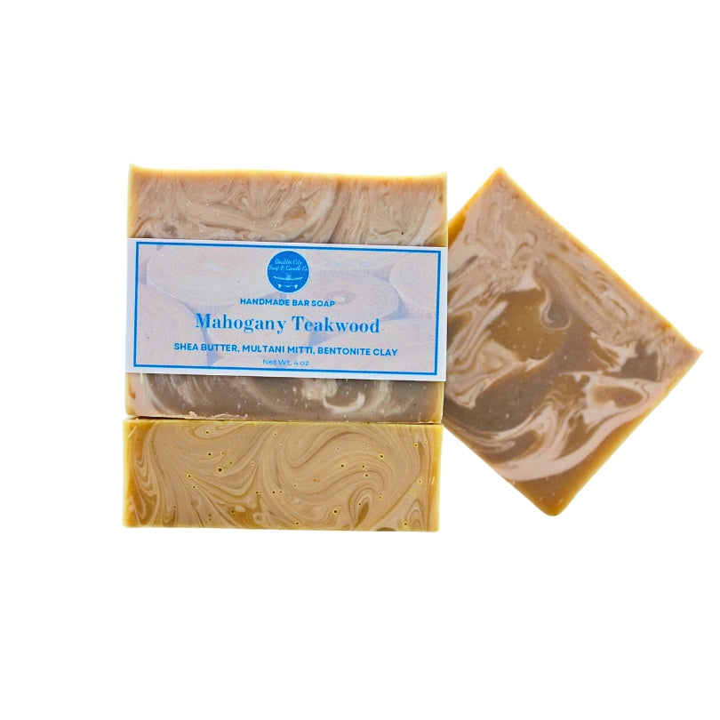 Natural Bar Soap | Mahogany Teakwood | Woodsy & Bold | Handmade | 4.0oz | Bouldercitysoap  
