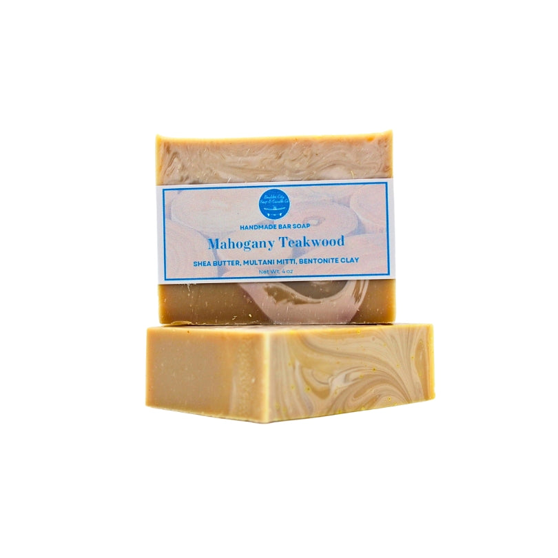 Natural Bar Soap | Mahogany Teakwood | Woodsy & Bold | Handmade | 4.0oz | Bouldercitysoap  