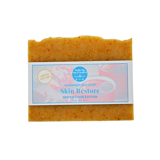 Natural Bar Soap | Skin Restore | Spiced Cider | for Crepey Skin | Warm Spice & Orange | Seasonal | Handmade | 4.0oz | Bouldercitysoap