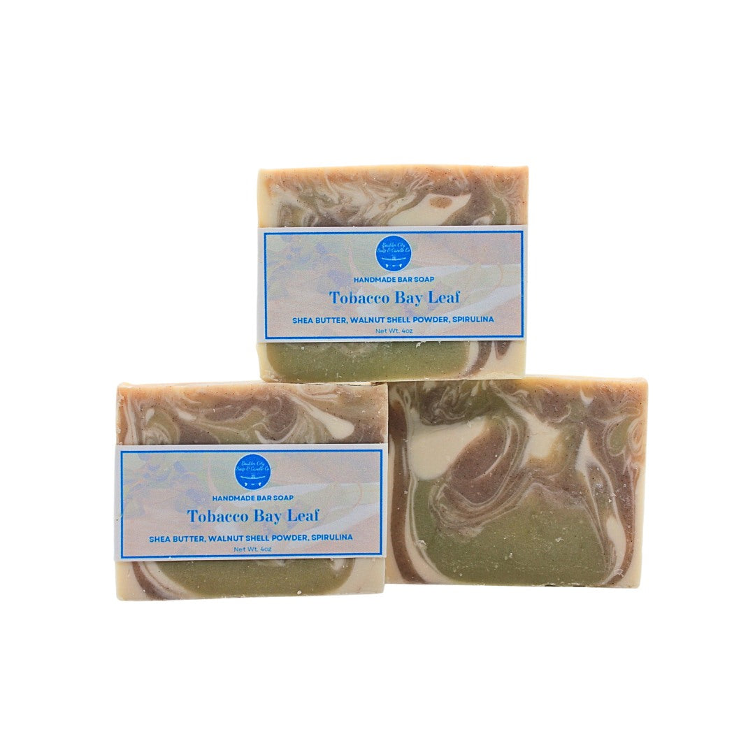 Natural Bar Soap | Tobacco | Bay Leaf | Smoky & Herbal | Handmade | 4.0oz | Bouldercitysoap 