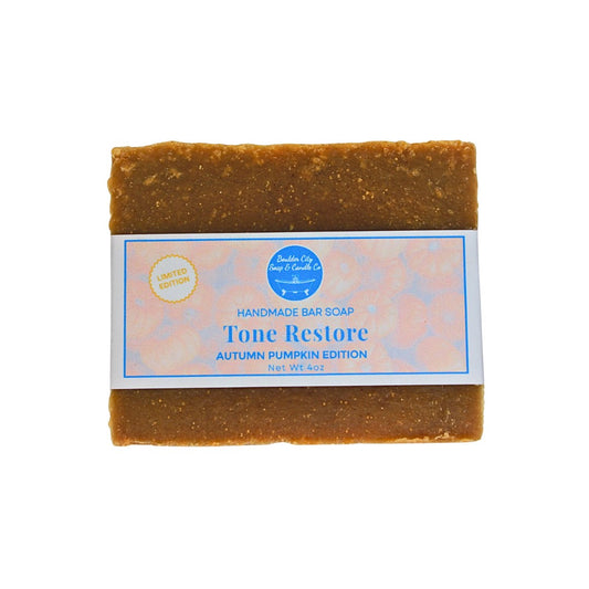 Natural Bar Soap | Tone Restore | Autumn Pumpkin | Seasonal | Handmade | 4.0oz | Bouldercitysoap