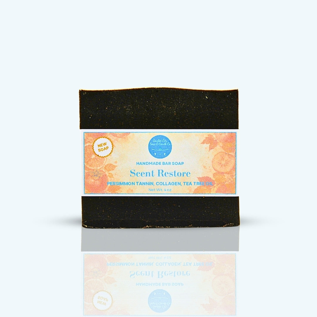 Scent Restore Handmade Nonenal Bar Soap | Persimmon Tannin Collagen Tea Tree Oil | Natural Body Odor Soap For Women | 4oz | Bouldercitysoap
