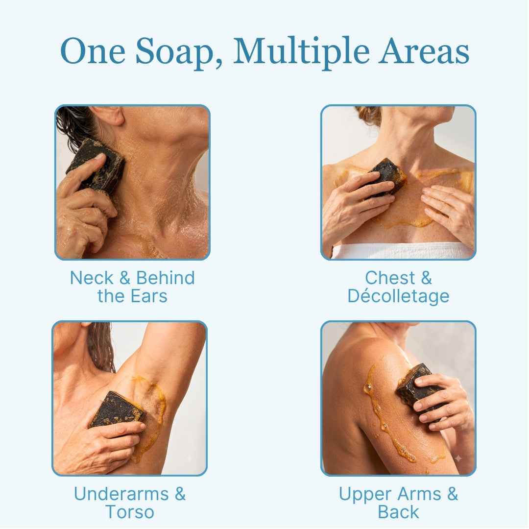 Scent Restore How To Use Nonenal Soap | Apply To Neck Behind Ears Chest Underarms Torso Upper Arms | Where To Use Persimmon Body Odor Soap Women | Bouldercitysoap