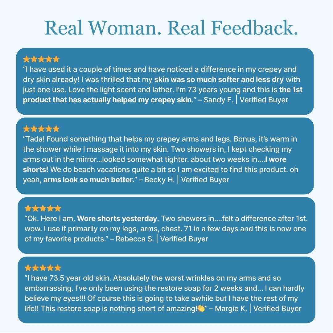 Real customer before and after image showing visible skin improvement using Skin Restore Lotion Bar.