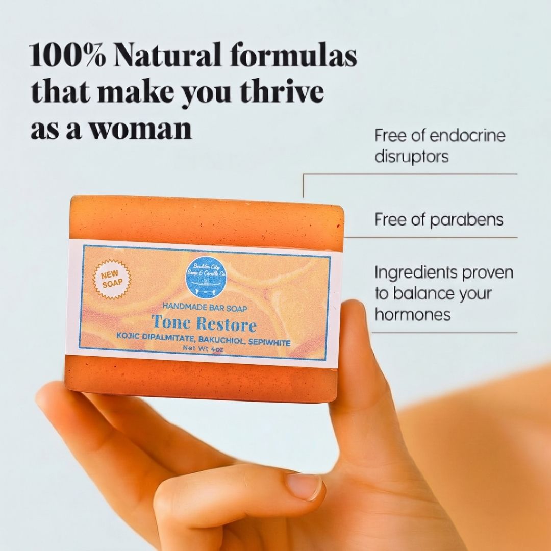 Tone Restore V.2 natural brightening bar soap - free of endocrine disruptors and parabens for women