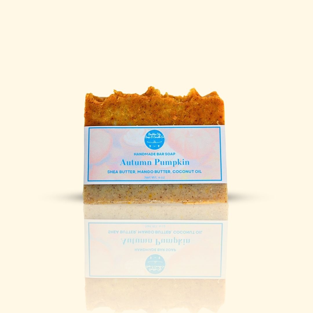 Natural Bar Soap | Autumn Pumpkin | Shea Butter Mango Butter Coconut Oil | Handmade | 4.0oz | Bouldercitysoap