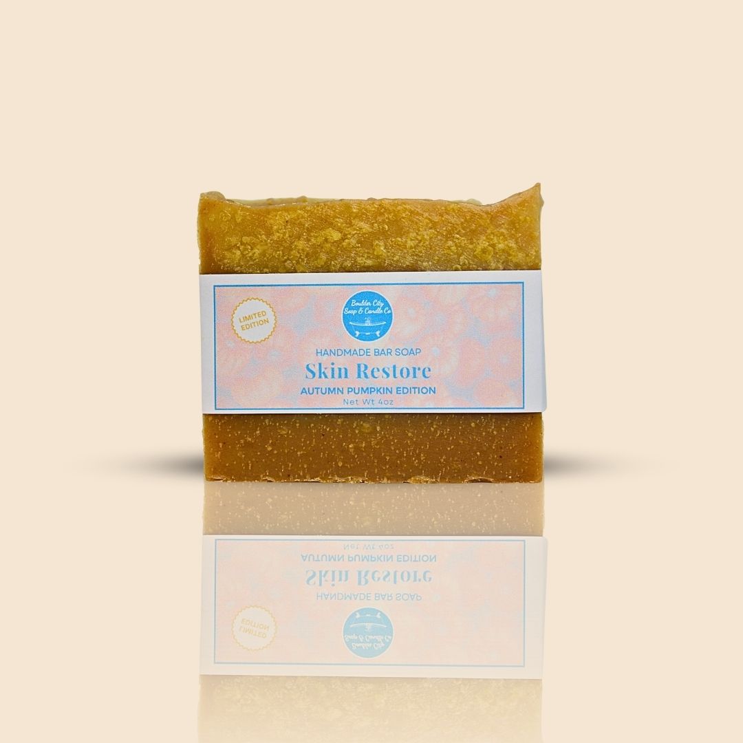 Natural Bar Soap | Skin Restore | Autumn Pumpkin Limited Edition | Seasonal | Handmade | 4.0oz | Bouldercitysoap