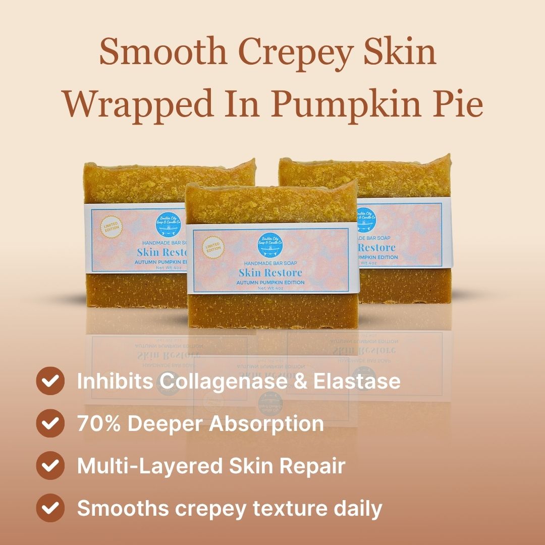 Smooth Crepey Skin | Skin Restore Autumn Pumpkin | Collagen Repair | Fall Seasonal Soap | Bouldercitysoap