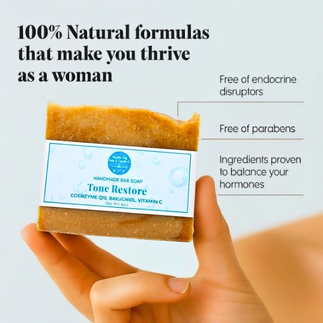 Tone Restore handmade bar soap | Hormone-safe, paraben-free, natural brightening formula for women 